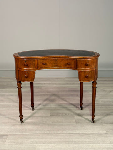Edwardian Mahogany Kidney Shaped Desk