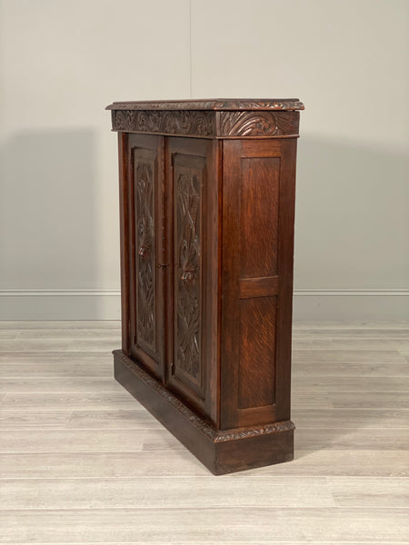 19th Century Carved Oak Cupboard