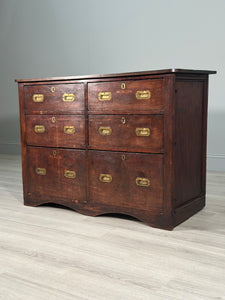 19th Century Oak Bank Of Drawers