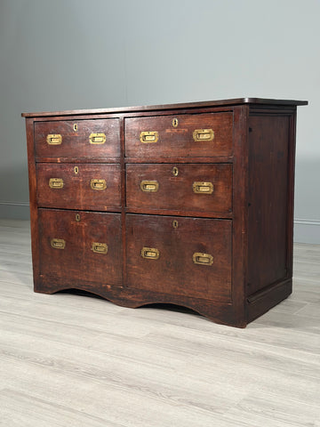 19th Century Oak Bank Of Drawers