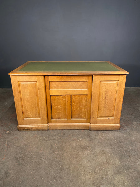 Art Deco Light Oak Panelled Desk c1930