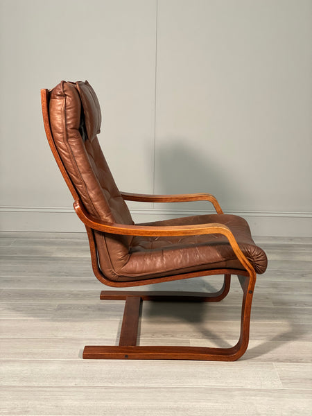Mid 20th Century Danish Leather Armchair