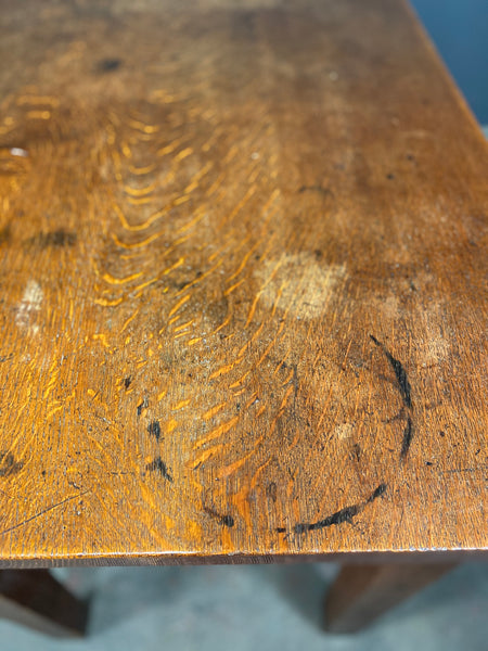 Antique Oak Church Table Desk With End Drawer c1905