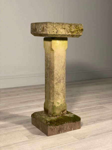 Antique Weathered York Stone Bird Bath