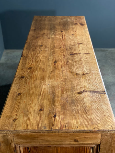Early 20th Century Pine Shop Counter