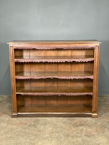 Large Victorian Oak Open Bookcase