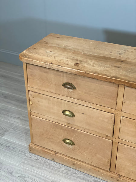 19th Century Pine Bank Of Drawers