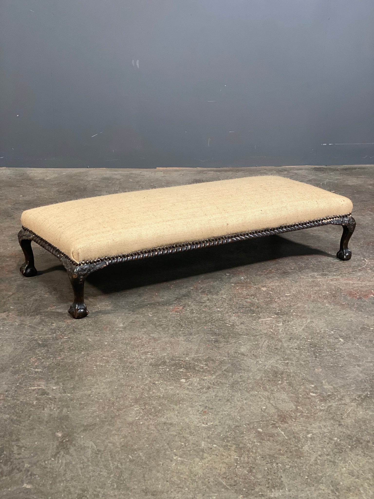 Victorian Ball & Claw Oak Footstool