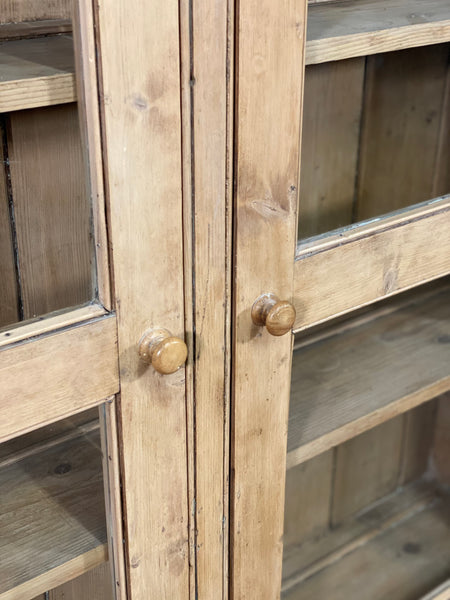 19th Century Glazed Pine Bookcase