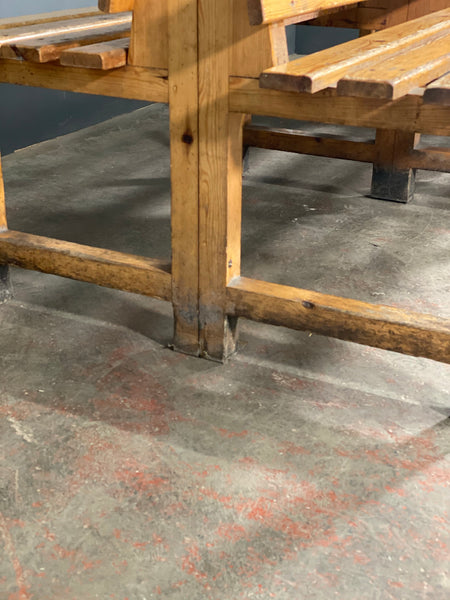 Mid 20th Century Back to Back Pine Bench