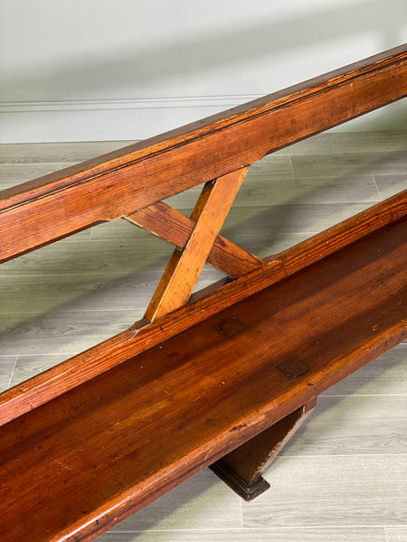 Antique Pitch Pine Church Pew
