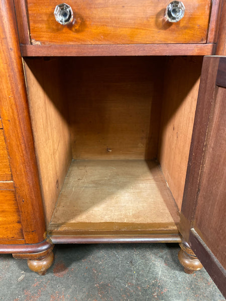 Antique Victorian Figured Mahogany Country Sideboard