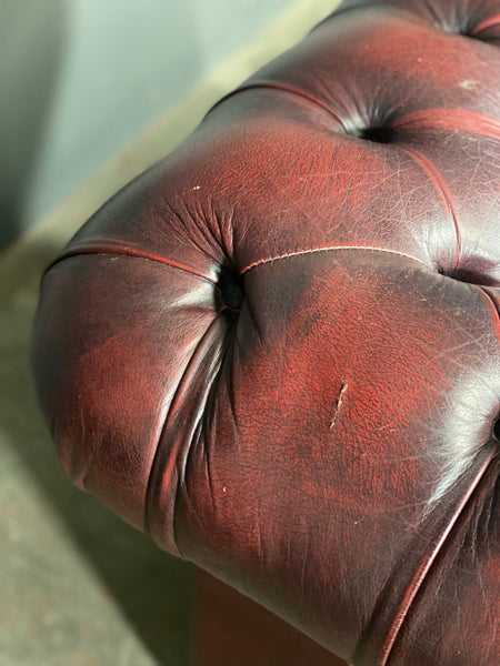 Vintage Chesterfield Club Chair In Oxblood