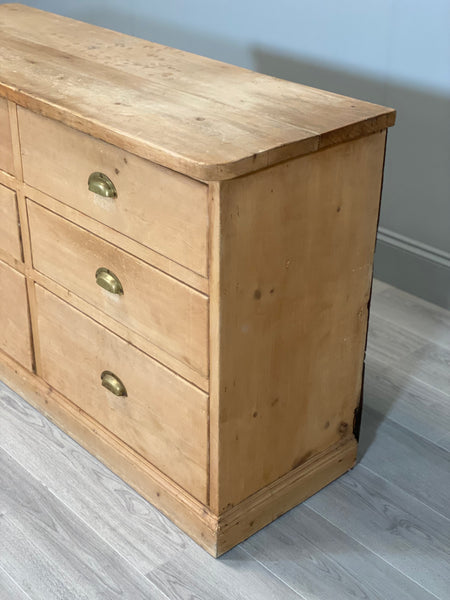19th Century Pine Bank Of Drawers