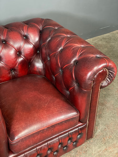 Vintage Chesterfield Club Chair In Oxblood