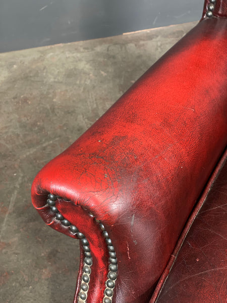 A Petite Chesterfield Wing Back Armchair