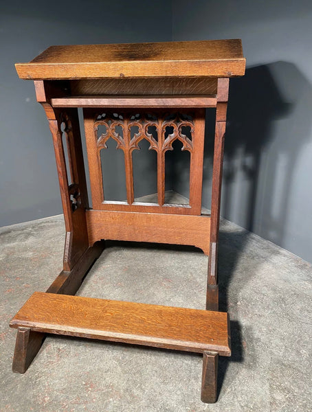 19th Century Gothic Oak Church Lectern Prayer Kneeling Stand
