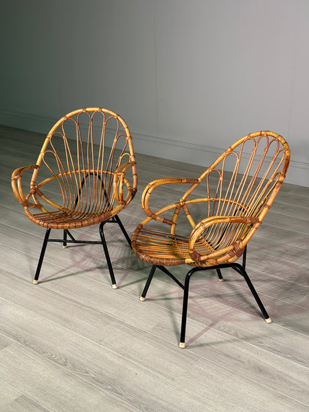 Vintage Italian Bamboo Chairs 1960’s