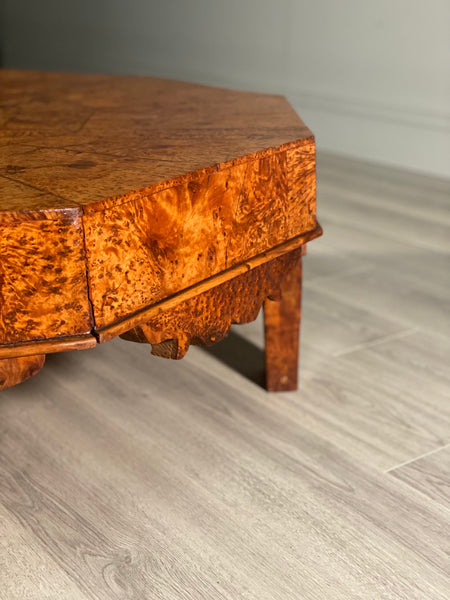 Art Deco Burr Yew Coffee Table