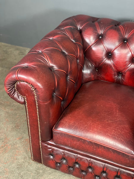 Vintage Chesterfield Club Chair In Oxblood