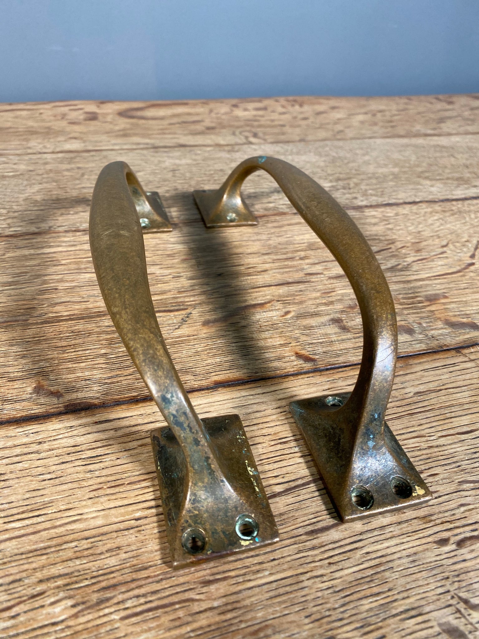 A Pair Of Victorian Bronze Pull Shop Handles