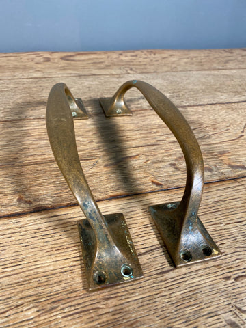 A Pair Of Victorian Bronze Pull Shop Handles