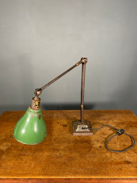 Large Antique Dugdill Industrial Angle poise Desk Lamp c1930