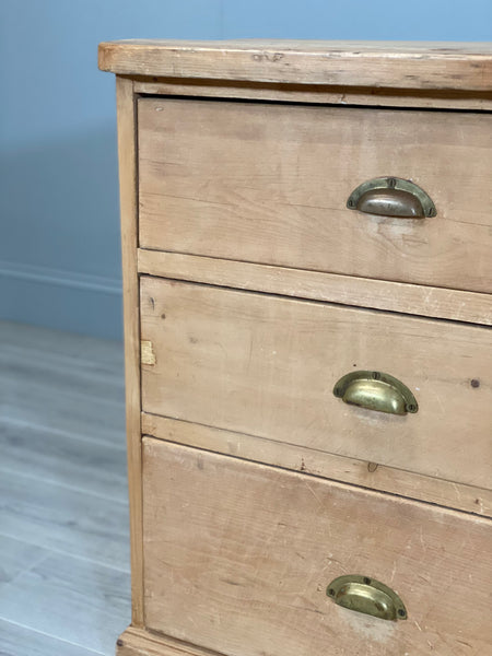 19th Century Pine Bank Of Drawers