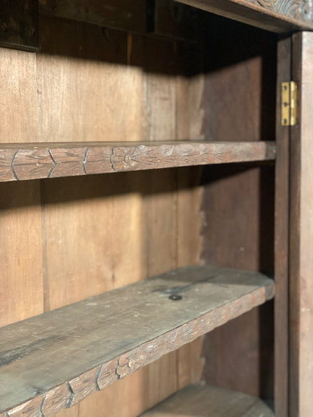 19th Century Carved Oak Cupboard