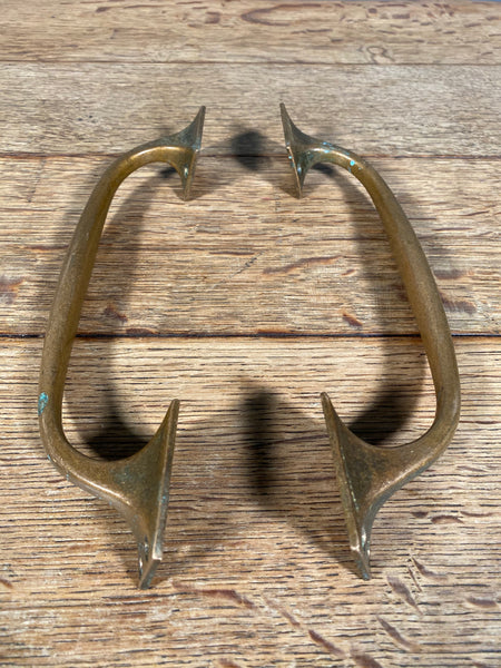 A Pair Of Victorian Bronze Pull Shop Handles