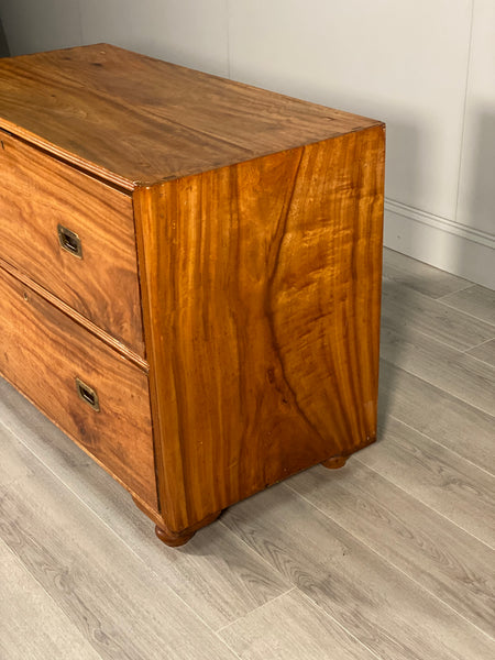 Edwardian Walnut Campaign Chest Of Drawers