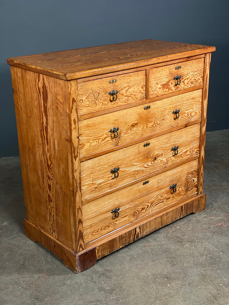 Victorian Pitch Pine Gothic Chest Of Drawers