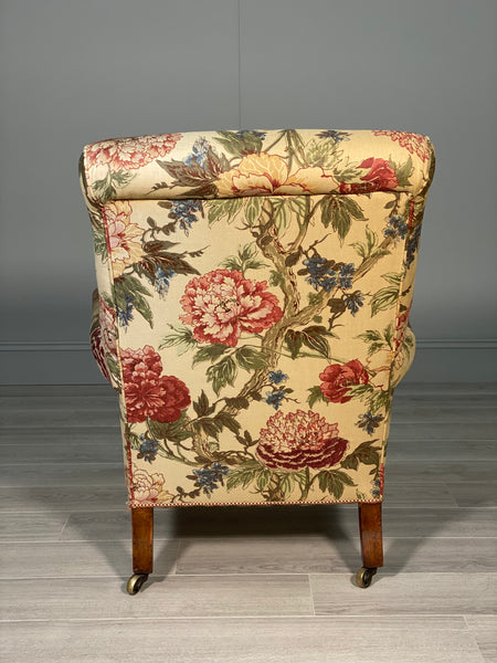 19th Century Howard Style Willoughby Armchair With Cope Castors