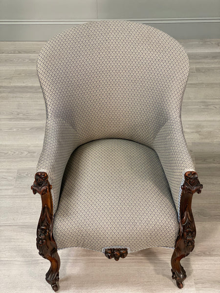 19th Century Carved Rosewood Armchair