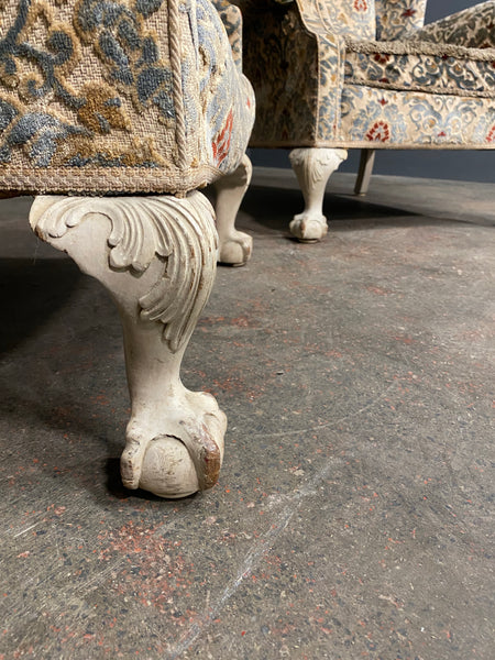 A Pair Of 20th Century Antique Floral Armchairs By Beresford And Hicks