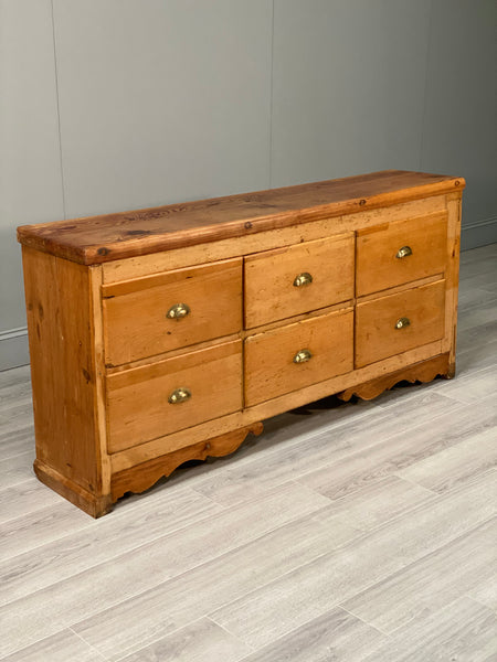 19th Century Pine Bank Of Drawer’s