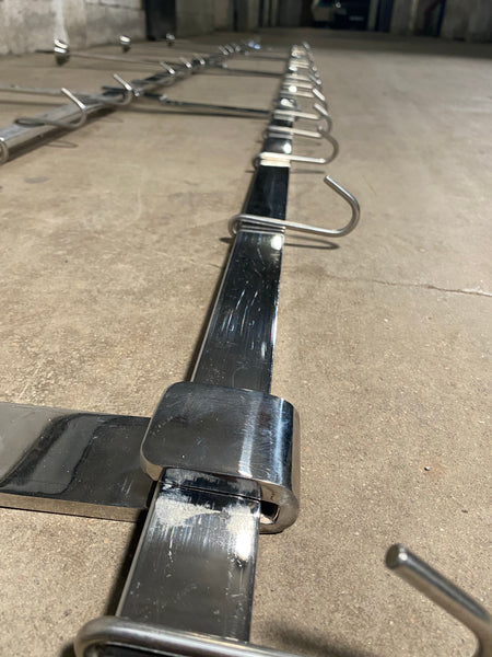 16ft Stainless Steel Butchers Shop Display Rack Ceiling Mounted