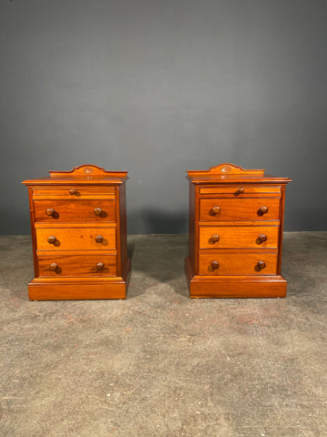 Pair Of 20th Century Solid Mahogany Bedside Cabinets