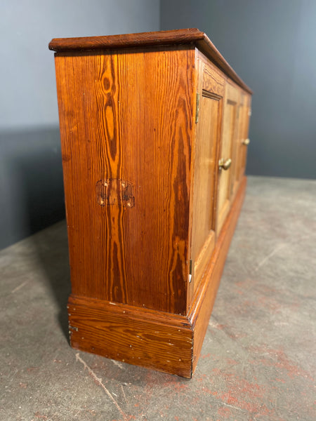 Large 7ft Pitch Pine Church Vestry Cupboard c1905