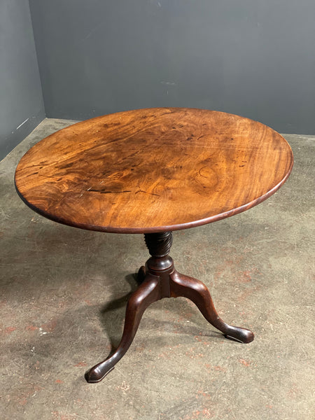 Georgian Mahogany One Piece Tilt Top Tripod Table