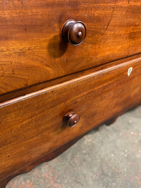 Antique Victorian Mahogany Cupboard On Chest Linen Press