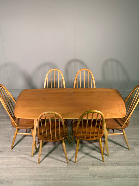Vintage Ercol Dining Table And Six Chairs